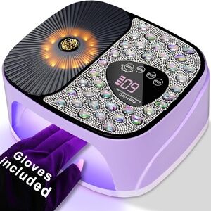 Purple With Rhinestones Rechargeable Cordless Professional UV LED Nail Lamp